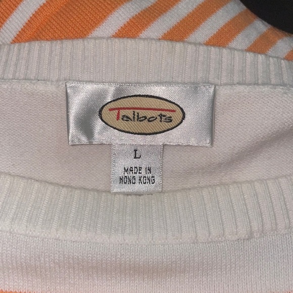 Talbots Striped Short Sleeve Sweater - Picture 4 of 7
